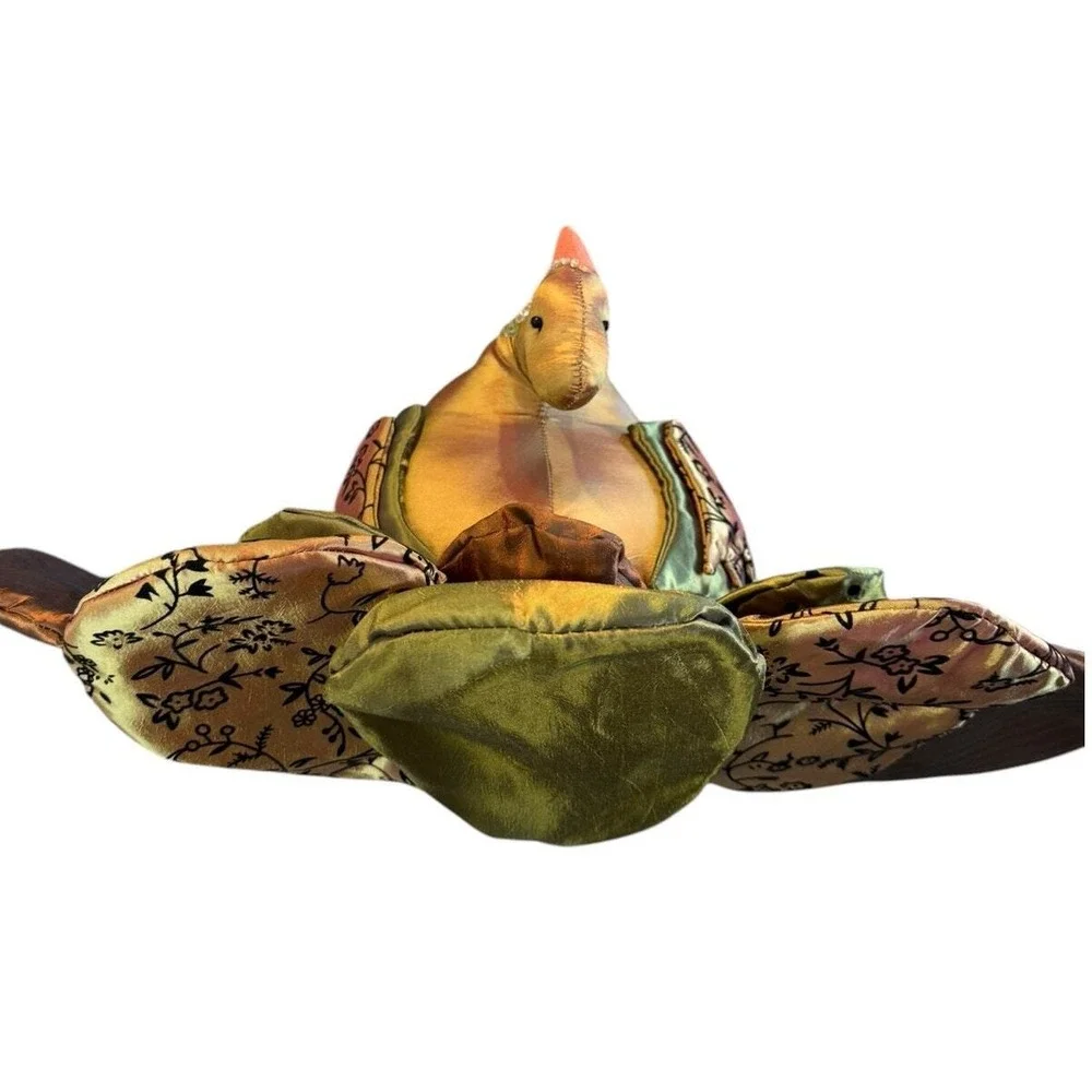Large Vintage Fabric Turkey Plush Thanksgiving‎ Decor Centerpiece Fall 18